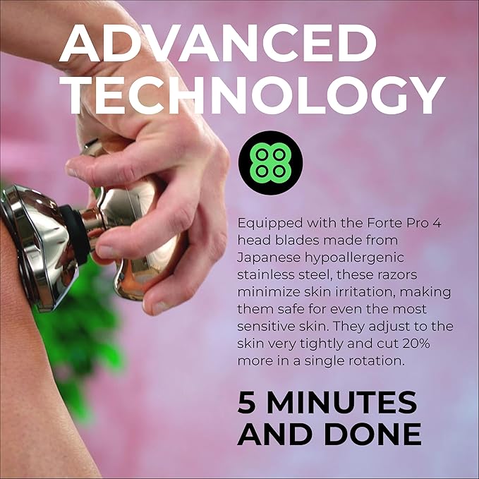 Skull Shaver Butterfly Kiss PRO - Women's Electric Shaver for Bikini Line, Legs & Body - Wet & Dry Use - Ergonomic, Hypoallergenic Blades - 60 Minutes Cordless Use - Pink