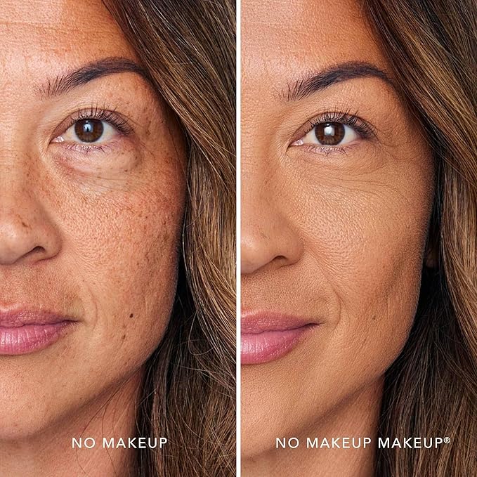 No Makeup Makeup Foundation + Brush Duo, Cream-Balm Formula Conceals, Corrects and Camouflages with Skin-Tone Adaptive Flexshade Technology, Buildable, Long-Lasting, Cruelty-Free, Vegan, Tan