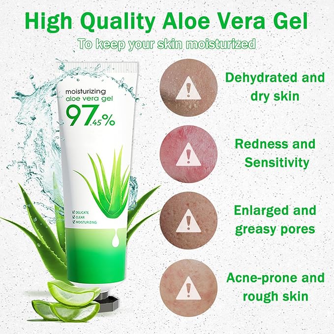 Fusang 16PCS Mini Aloe Vera Gel for Face & Body, Lightweight Moisturizing Travel Size Aloe Vera Lotion Bulk Skincare, Hydrating Long Lasting Refreshing Daily Moisturizer for All Skin Types