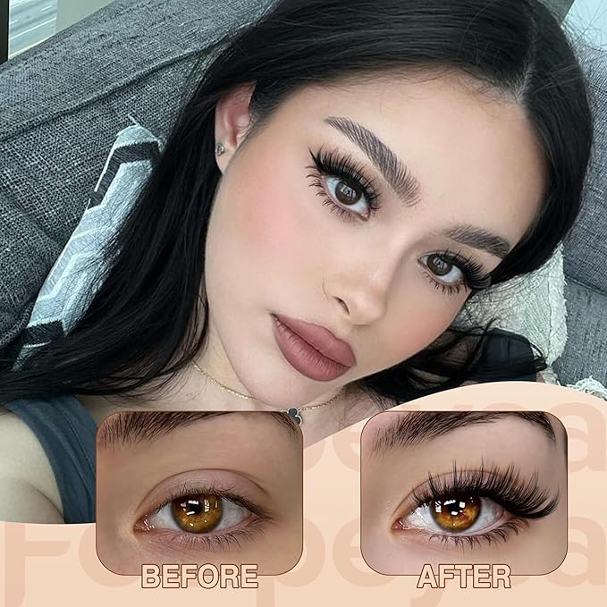 Focipeysa Manga Lash Clusters Wispy Eyelash Extensions 330Pcs Anime Lashes Extension Natural Eyelash Clusters 8-16mm Individual Eyelash Extension Bottom Lashes