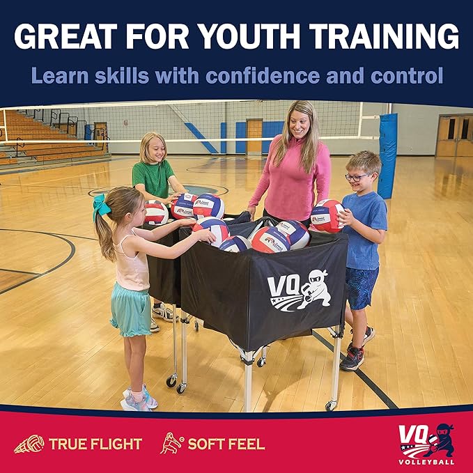 Premium Soft Volleyball - Foam, Silent, No-Deflate, Official Size & Weight, Durable Indoor Volleyball for Training, Games & Practice - Soft on Arms, Safe for House