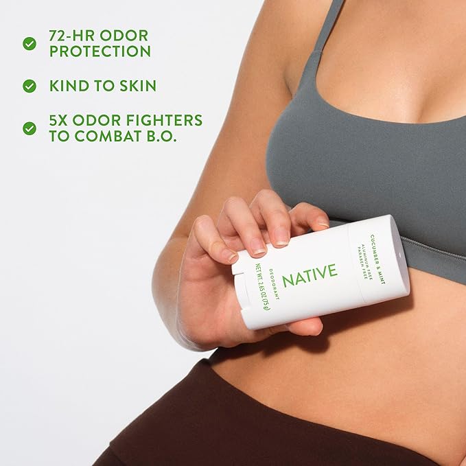 Native Deodorant Contains Naturally Derived Ingredients, 72 Hour Odor Control | Deodorant for Women and Men, Aluminum Free with Baking Soda, Coconut Oil and Shea Butter | Cucumber & Mint