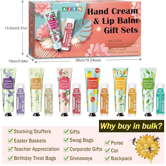 AZEN 30 Sets Hand Cream Bulk Gifts