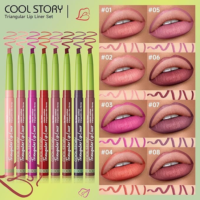 COOL STORY Lip Liner Pencil Stain Long Lasting Waterproof Makeup Set