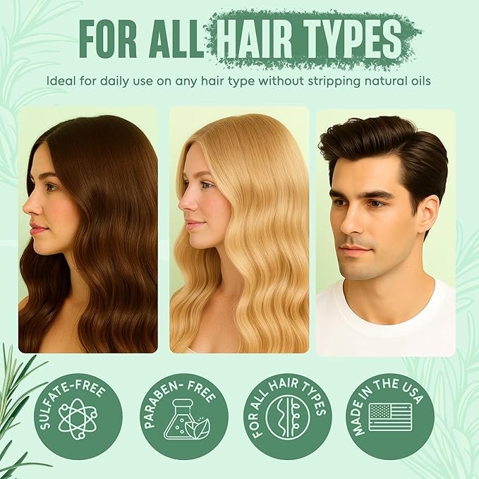INFINA ESSENTIALS Rosemary Oil Shampoo and Conditioner Set | 16 fl oz Each | with Batana Oil | Sulfate-Free, Moisturizing & Nourishing Formula | Supports Thinning Hair for Men & Women