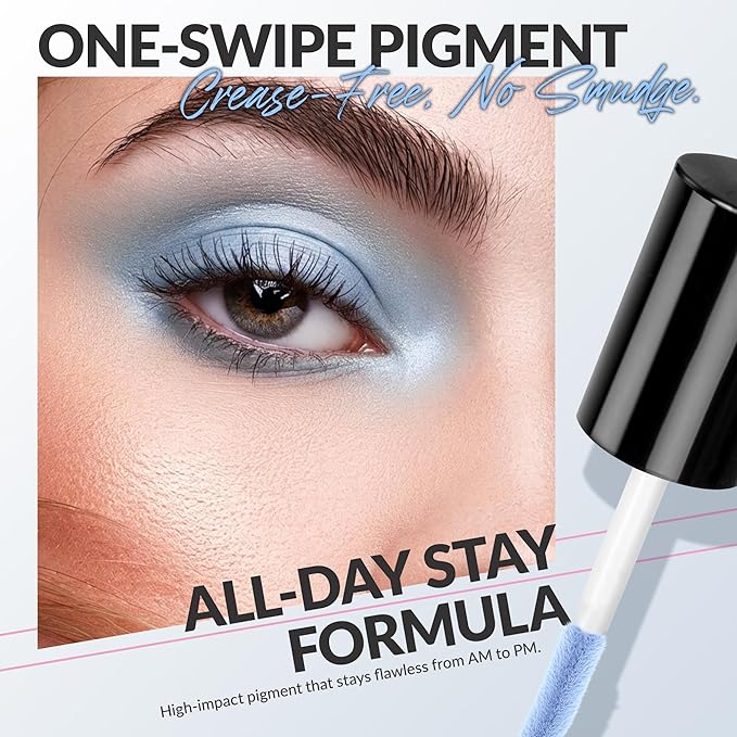 BEPHOLAN Matte Blue Liquid Eyeshadow With Subtle Shimmer.Waterproof,Long-Lasting, Neutral Naked Smooth Creamy Eyeshadow Lightweight(Santorini 01#)