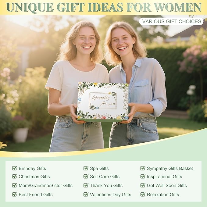 Valentines Day Gifts for Her Women Girlfriend Wife Daughter, 11 Pcs Birthday Gifts for Women Mom Her Best Friend Sister Grandma, Self Care Gift Get well Relaxing Spa Thank you Sympathy Gift Basket Set