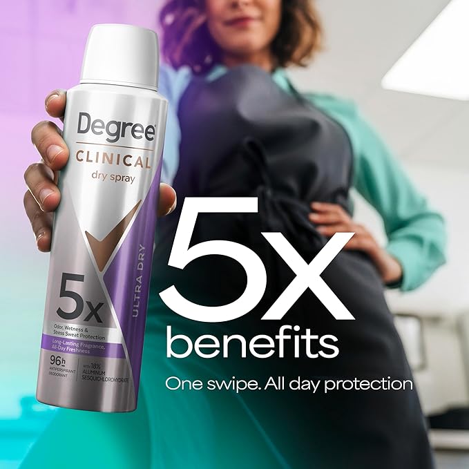 Degree Anti-Perspirant Aerosol Ultra Dry for 96 Hour sweat and odor protection 5X protection 3.8 Oz