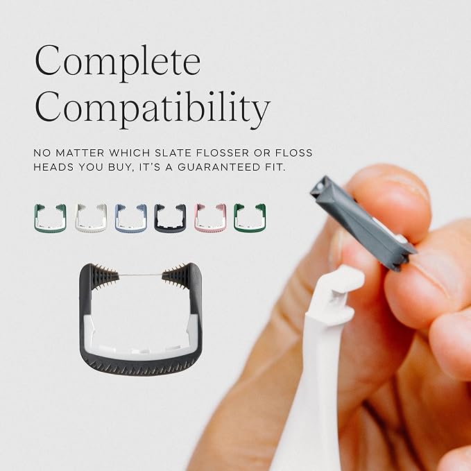 Slate Electric Flosser - Rechargeable | 3-in-1 Dentist-Invented with Reusable Floss Heads, Gum Brushes & Tongue Scraper | More Effective Than String or Water Floss