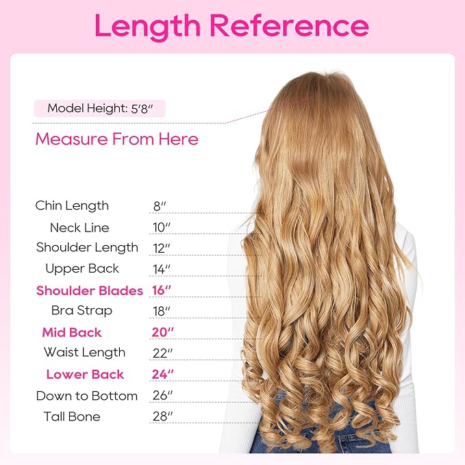 REECHO 24" 1-Pack 3/4 Full Head Curly Wave Clips in on Synthetic Hair Extensions HE008 Hairpieces for Women 5 Clips per Piece-Black Brown