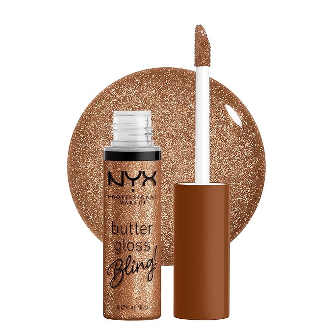 NYX PROFESSIONAL MAKEUP Butter Gloss Bling Lip Gloss, Non Sticky and Shiny Vegan Lip Makeup - Shimmer Down