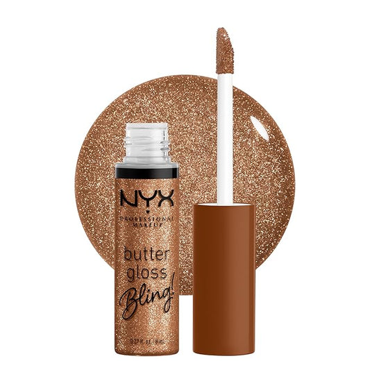 NYX PROFESSIONAL MAKEUP Butter Gloss Bling Lip Gloss, Non Sticky and Shiny Vegan Lip Makeup - Shimmer Down