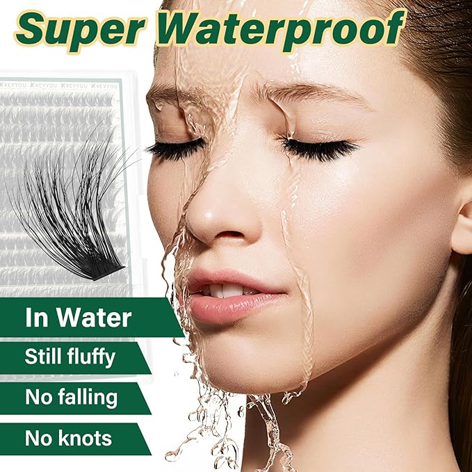 KEYYOU lash Clusters Kit 3D Effect Eyelash Clusters Kit 280pcs 80D100D 10-18MIX D Curl Individual Lashes Kit Wispy Lashes Volume Cluster Lashes Kit Natural Soft (3D Kit-80D100D-D-10-18MIX)