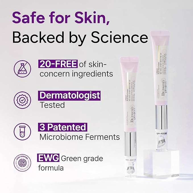 Dr.twentyproject Lifderm Eye Cream with Collagen & Vibrating Device for Wrinkles, Anti-Aging, Dark Circles – Lifting, Firming, Tightening, Depuffing, Nourishing Korean Skincare (20ml 0.6 fl oz)