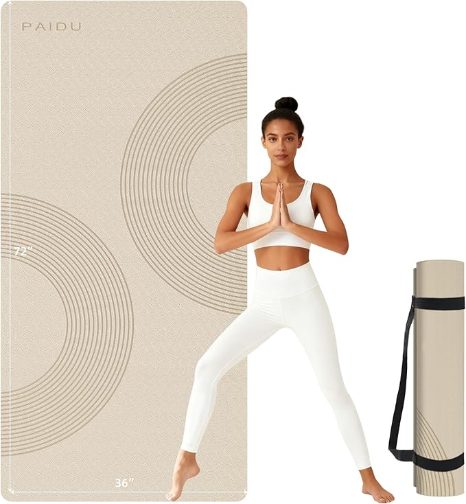 Large Yoga Mat, 72" x 36" x 2/5"（10MM） Thick Non-Slip Exercise Mat, SGS-Certified POE Material, Ideal for Home Gym, Yoga, Pilates, Fitness Workouts & Floor Mat