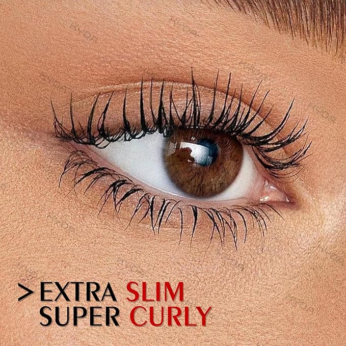 KYDA 2 Pcs Black Irond Wand Curling Mascara, Extra Slim Eyelash Look, Washable Metal Mascara Makeup, Lasting Waterproof Pigment, Charming Eyelash Makeup, No Flaking and Clumping