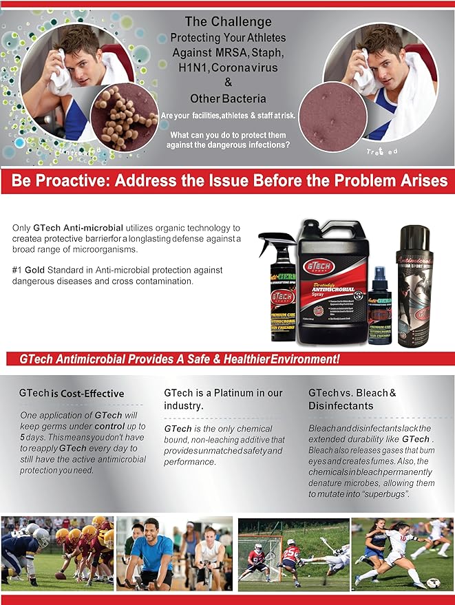 16oz GTech Sport Spray Deodorizer For Apparel, Equipment, Gyms, and Fitness Centers | Refresh. Restore. Protect.