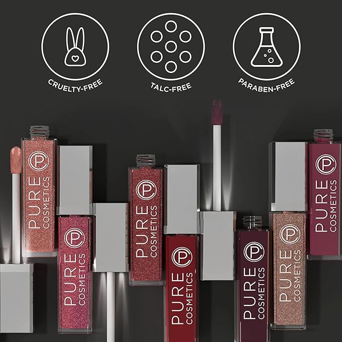Pure Illumination Light-Up Lip Gloss with LED-Lit Applicator Brush + Side Mirror, Non-Sticky, Moisturizing Hydrating Lip Glosses with Lanolin, Jojoba Oil, & Vitamin E, Caribbean Coral