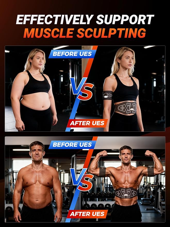 EMS Muscle Stimulator,Ab Stimulator Muscle Toner and Strengthens Abs,Waist, Arms, Legs, for Better Body Conditioning at Home for Men & Women Electronic Muscle Stimulator at Home for Men & Women