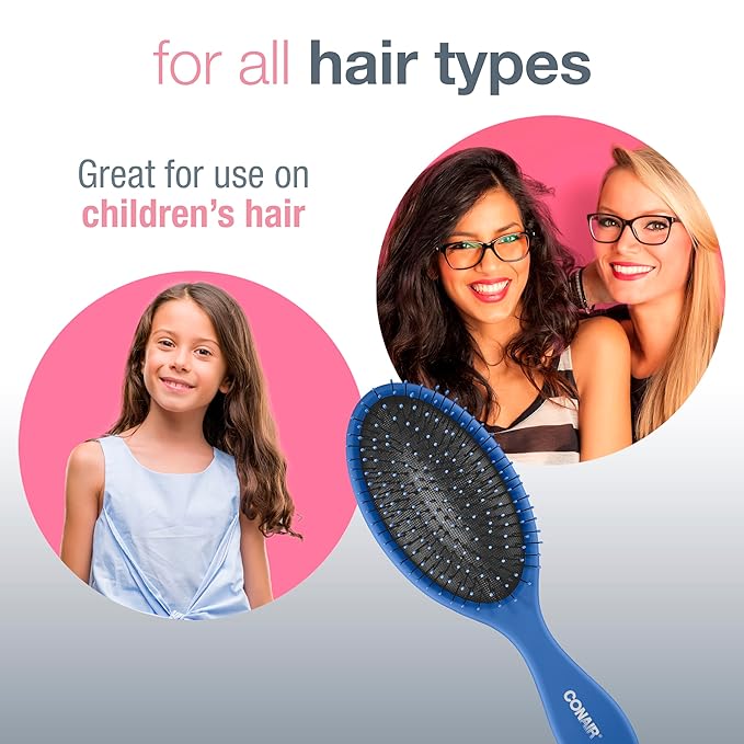 Conair Detangling Hair Brush | Assorted Colors | 3pk, Pack of 8