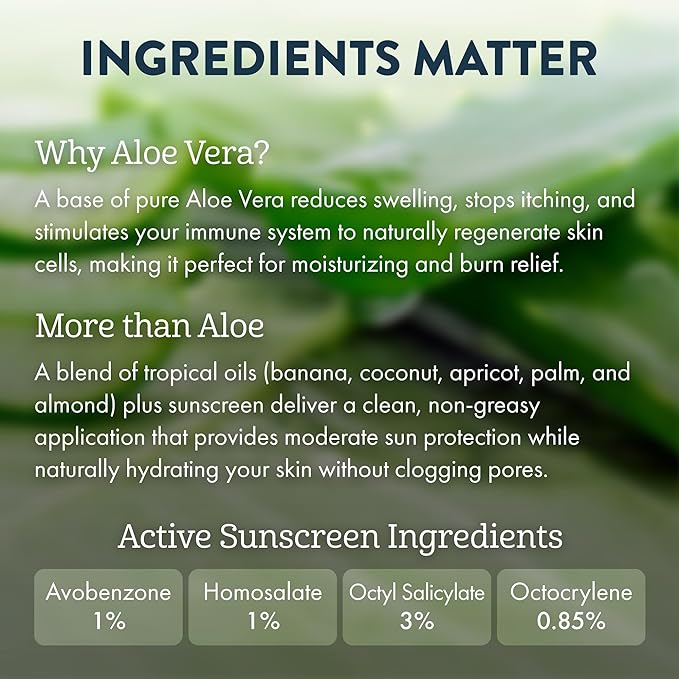 Aloe Up Light Tanning Oil With SPF 6 Sunscreen - Body and Face Tanning Oil for Outdoor Sun - With Pure Aloe Vera Oil and Natural Oils - Absorbs Quickly - Reef Friendly - Fresh Tropical Scent - 4 Oz