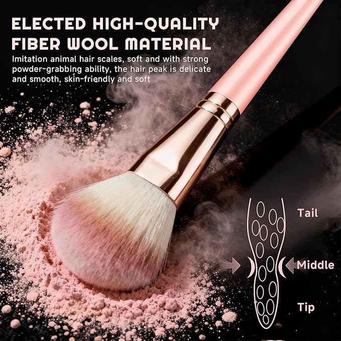 CLRDZN 70Pcs Makeup Brushes Set, Pink Professional Makeup Brush Set Multi-functional Makeup Brush Kit, Eye and Face Makeup Brushes & Tools, Premium Synthetic Facial Makeup Accessories