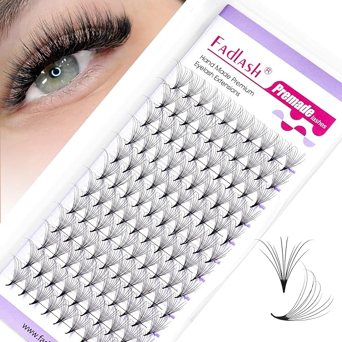 FADLASH Premade Lash Fans D Curl Premade Fans Eyelash Extensions 10D 0.07 Volume Lash Fans Premade Handmade Premade Lash Extensions Fans (10D-0.07-D, SCH)