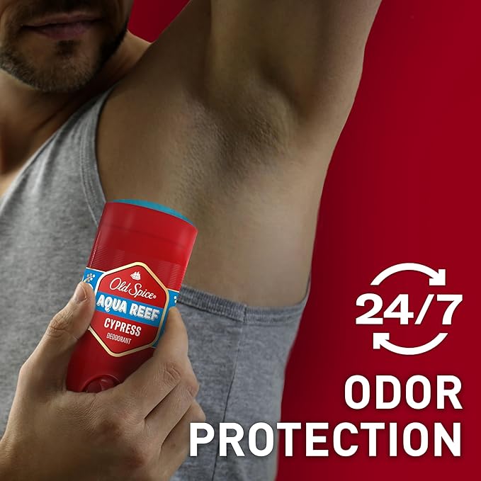 Old Spice Aluminum Free Deodorant for Men, 24/7 Odor Protection, 24/7 Freshness & Lasting Scent, Aqua Reef with Cypress Scent, 3.0 oz