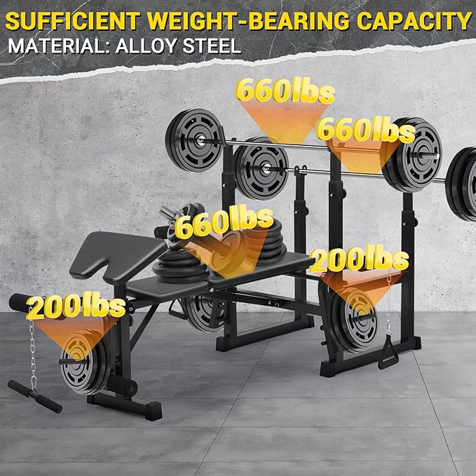 Adjustable Weight Bench Set for Home Gym