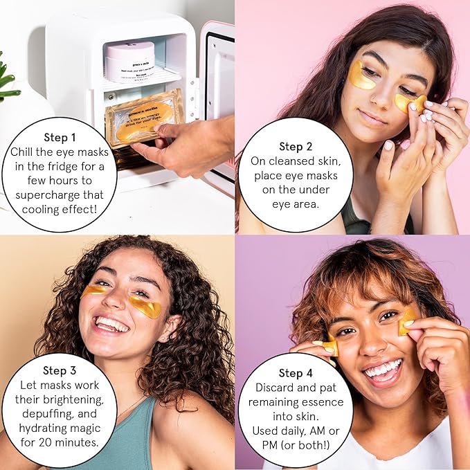 grace & stella Award Winning Under Eye Mask - Reduce Dark Circles, Puffy Eyes, Undereye Bags, Wrinkles - Gel Under Eye Patches - Small Valentines Gifts - Vegan Cruelty-Free (Pink, 6 Pairs)