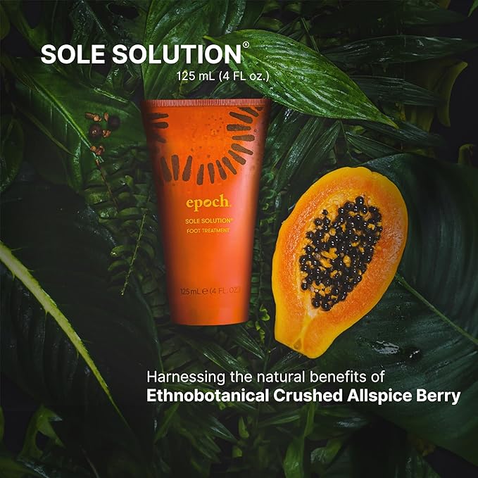Nu Skin Epoch Sole Solution Foot Treatment | Intensive Moisturizing Cream for Dry Feet, Rough Skin & Heels | Softens Calluses With Natural Papain, Urea, Baobab & Allantoin | 4 oz | 1 Pack