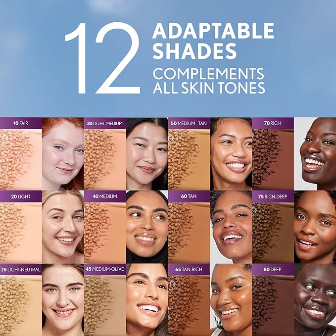 Covergirl Simply Ageless 20 Light Foundation, Blending Brush - Skincare Makeup with Bakuchiol & Tranexamic Acid Reduces Fine Lines & Fades Dark Spots