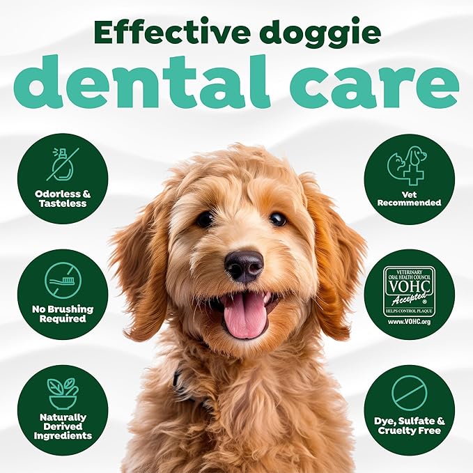 TropiClean Fresh Breath Water Additive for Dogs, Dog Breath Freshener and Teeth Cleaning Solution, No Toothpaste or Toothbrush Required, 33.8oz.