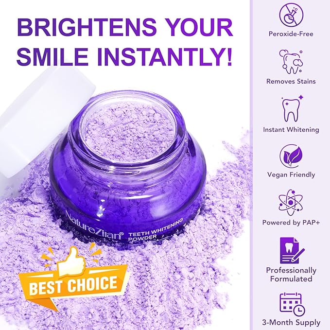 Teeth Whitening Powder - Teeth Whitening - Removes Stains - No Sensitivity - Toothpaste Power - Breath Freshener - for C1offee, Tea and Tobacco Stains 15g
