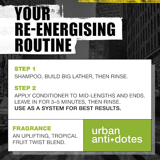 Bed Head by TIGI Urban Antidotes Re-Energize Daily Shampoo and Conditioner 25.36 fl oz 2 count