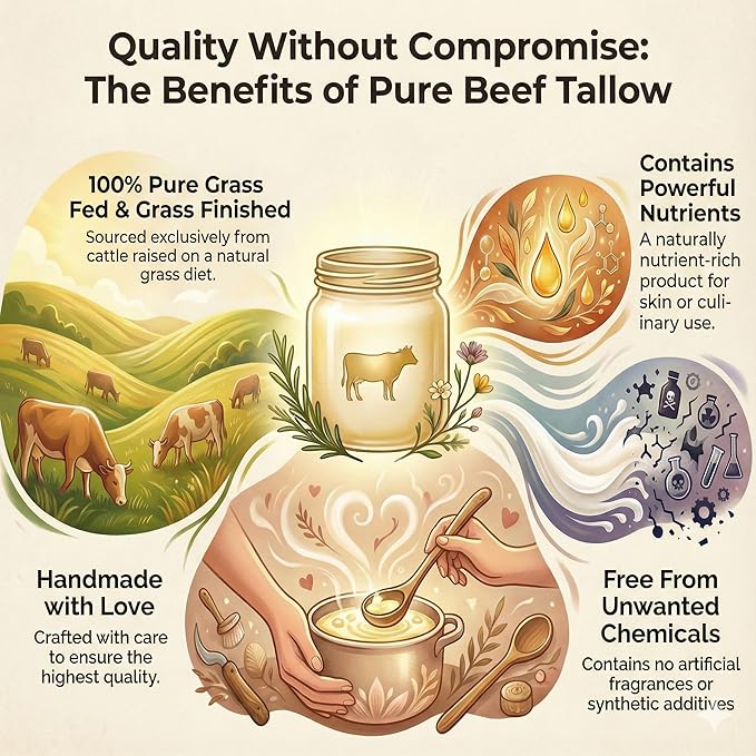 IKARIAN 100% Grass Fed Beef Tallow for Skin Care | Premium Whipped Moisturizer | Face + Body | Single Ingredient, All natural | 4 FL. oz. (Unscented)
