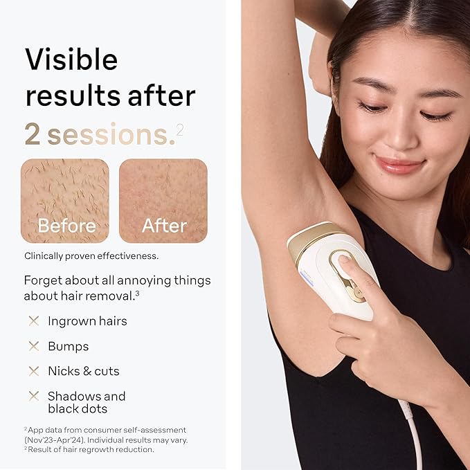 Braun IPL Silk·Expert, at Home Laser Hair Removal, Pro 5 PL5347 Latest Generation IPL, Holiday Gifts for Women and Men, Hair Removal System with Wide Head and Two Precision Heads