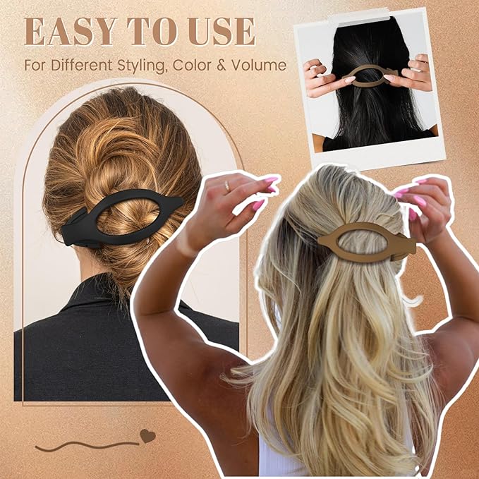 Flat Hair Clips for Women-8Pcs Large Matte No-Slip French Concord Claws, Accessories for Thick & Thin Hair (Neutral, Oval)