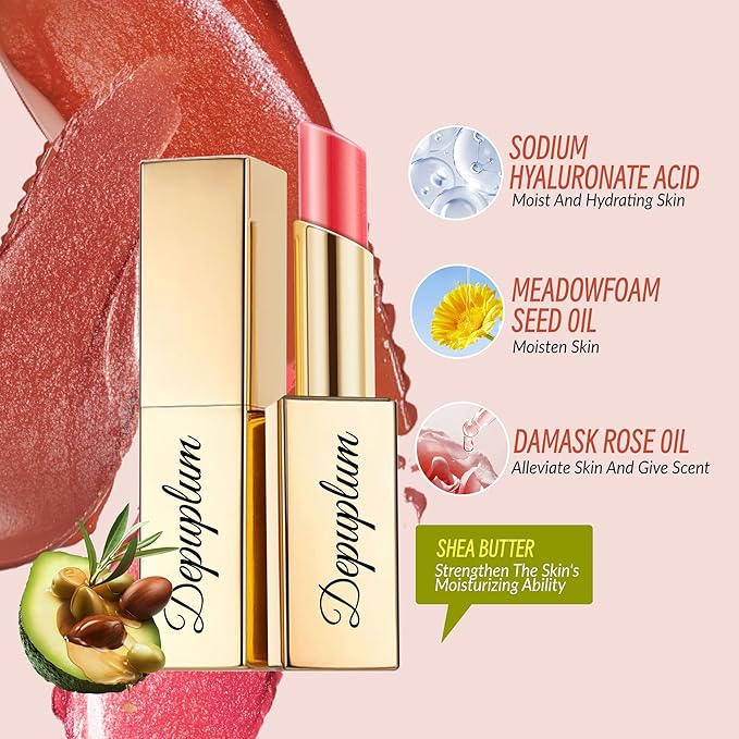 Brown Lipstick Moisturizing for Women Shimmer Tinted Lip Balm Hydrate Nourish Chocolate Lip Gloss Cruelty Free Lip Makeup, ZG117 Dark Era