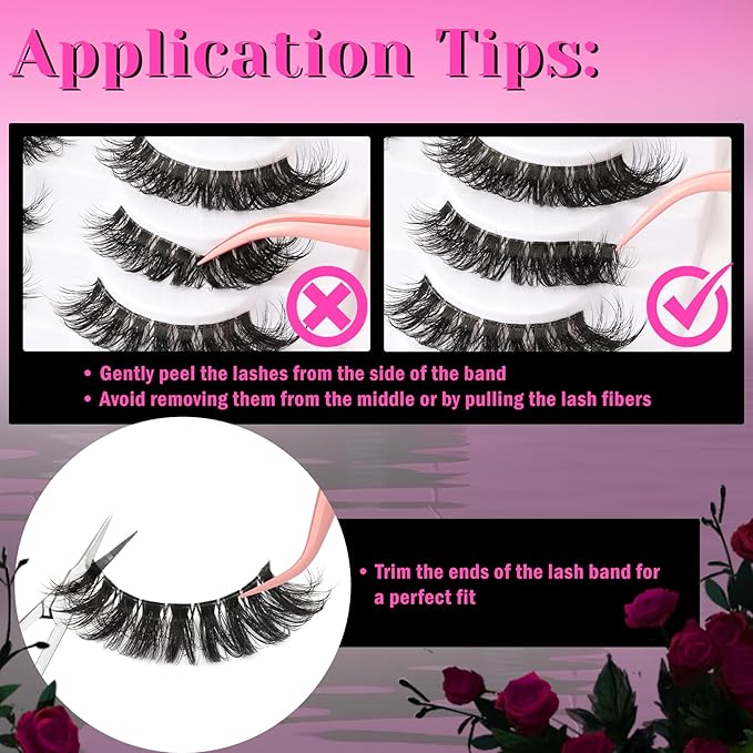 Veleasha Russian Strip Lashes with Clear Band Looks Like Eyelash Extensions D Curl Lash Strips 10 Pairs Pack (DT05)