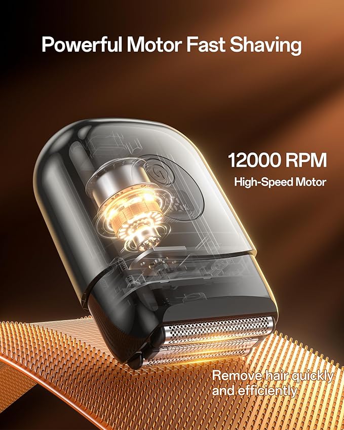 Electric Razor for Men, Foil Shavers Beard Trimmer for Men, Mini Face Shaver for Men, Cordless Travel Body Hair Shaver for Facial, Neck