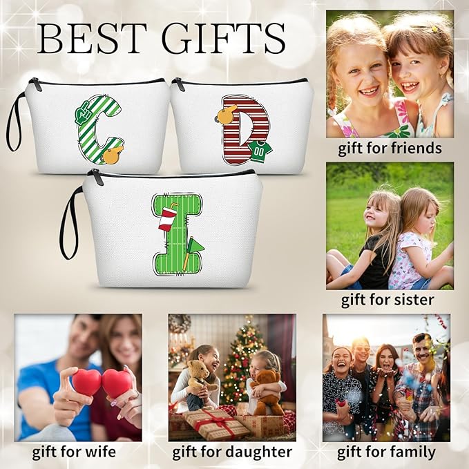 ARIOSEY Football Initial Birthday Graduation Gifts Cosmetic Travel Toiletry Bags Football Accessories Party Favors for Women Girls Daughter Niece Team Coach Friends -I