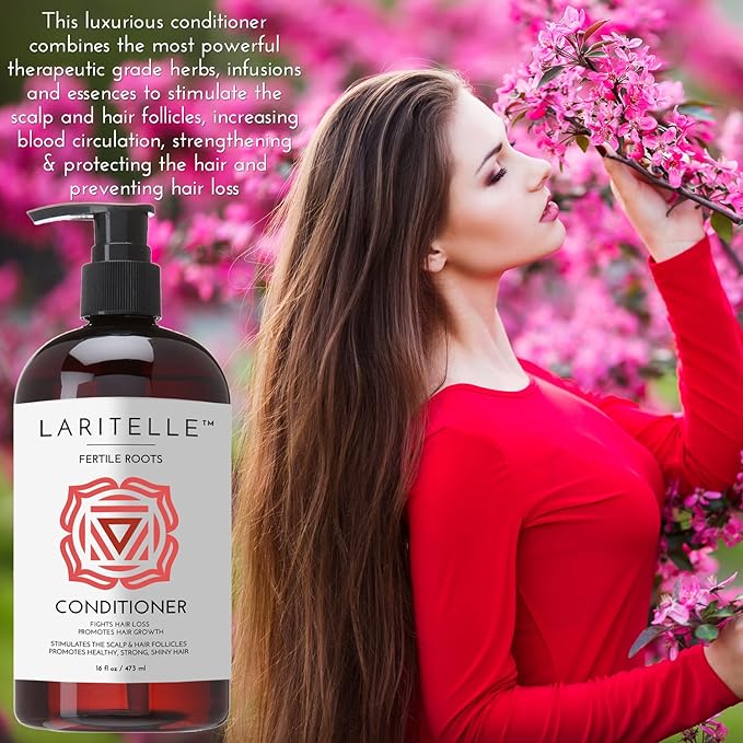 Laritelle Organic Anti-Thinning Conditioner – Fertile Roots – 16 oz – Follicle-Reviving, Growth-Boosting Organic Formula for Thicker, Fuller Hair – Made in USA