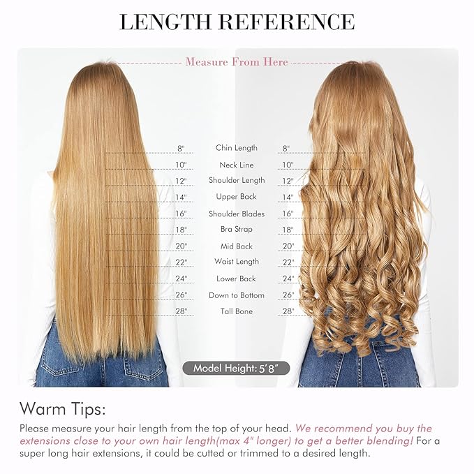 REECHO 20" 1-pack 3/4 Full Head Curly Wave Clips in on Synthetic Hair Extensions HE008 Hair pieces for Women 5 Clips 4.5 Oz Per Piece - Dark Brown to Ash Blonde