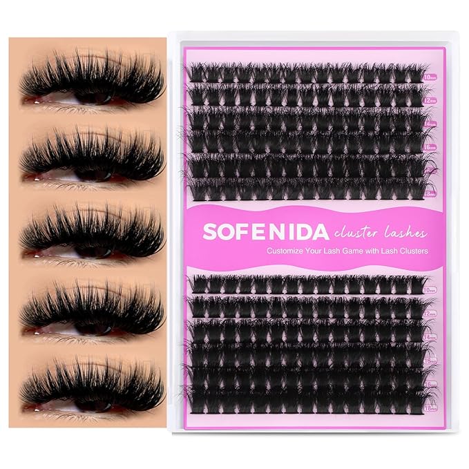 Lash Clusters Eyelash Clusters 100D+150D Thick Volume Cluster Eyelash Extensions D Curly Cluster Lashes 10-18mm Wispy Lash Clusters DIY Lash Extension (100D+150D-10-18MIX Lashes)