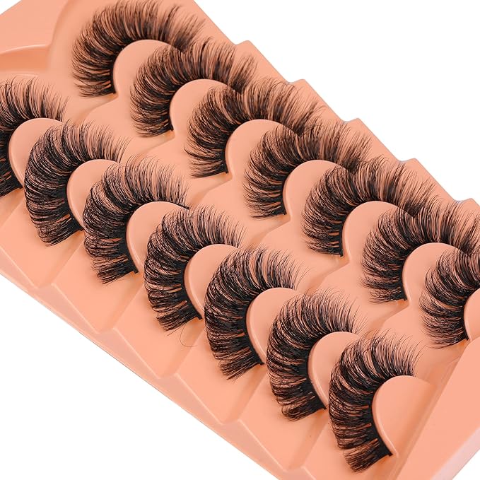 JIMIRE Mink Lashes 18MM Fluffy 6D Wispy False Eyelashes Volume Thick Dramatic Fake Lashes Natural Look Like Eyelash Extensions Pestañas 7 Pairs Pack