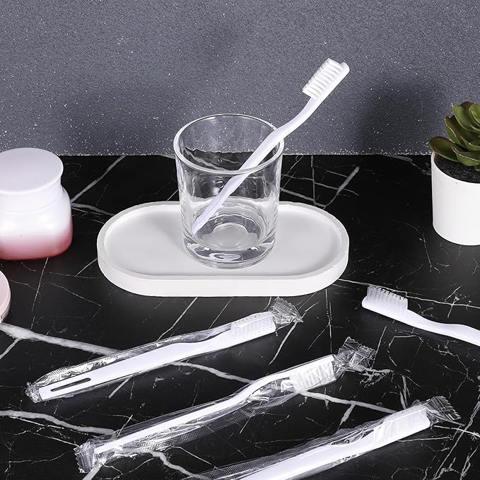 200 Pack Individually Wrapped Toothbrushes, Disposable Toothbrushes Bulk Soft Bristle Tooth Brush Single Use Toothbrush Bulk White Toothbrush for Adult Home Hotel Guest Camp Travel
