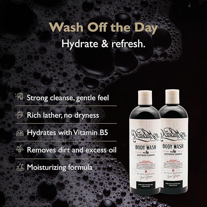 DandyMen Hydrating Bodywash for Men – 16oz (2-pack, Saffron Ember)