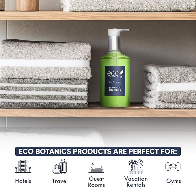 Terra Pure | Eco Botanics Shampoo, White Tea & Honey Retail Size Hotel Amenities, 10.14 oz. (Case of 24)