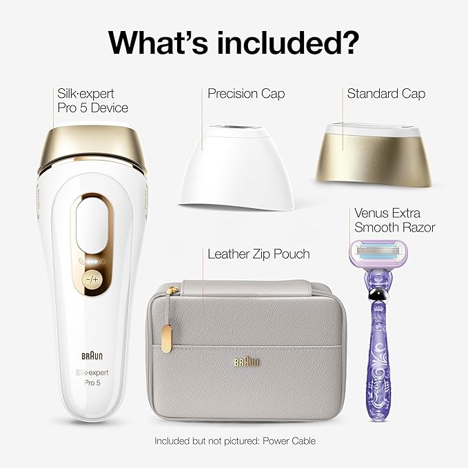 Braun IPL Silk·Expert Pro 5 PL5157 Latest Generation IPL, Permanent Visible Hair Reduction, at-Home Hair Removal System with Soft Pouch and Precision Head